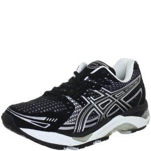 ASICS Womens Gel-Evolution 6 Running Shoes, Black/Silver, 6